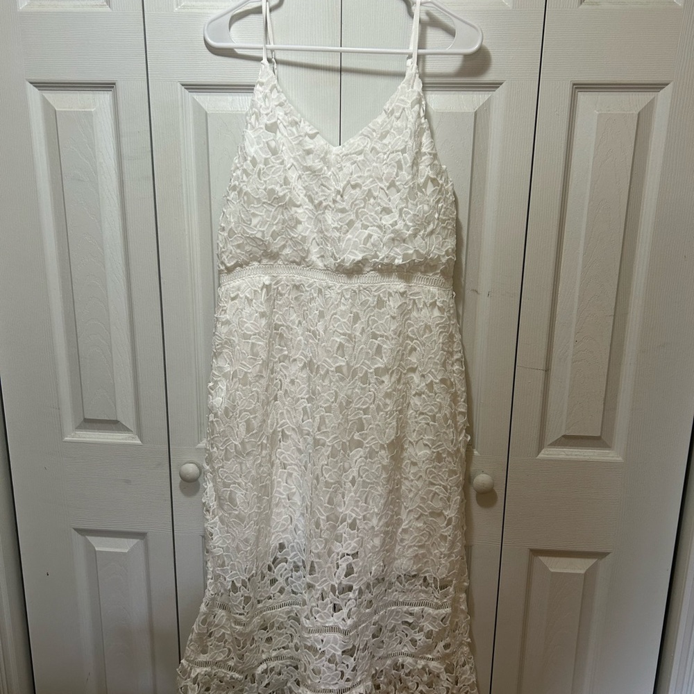 Apricot White Lace Dress